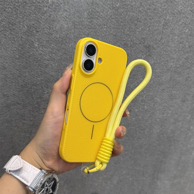 夏天蜂窝散热透气适用iPhone17promax手机壳苹果17细圈磁吸16硬新|undefined