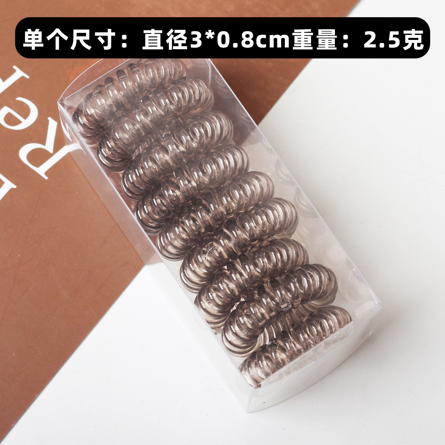 línea telefónica de alta elasticidad bucle de cabello pequeño grueso de alta cola de caballo correa de goma de la cabeza de la mujer sin rastro de la cabeza