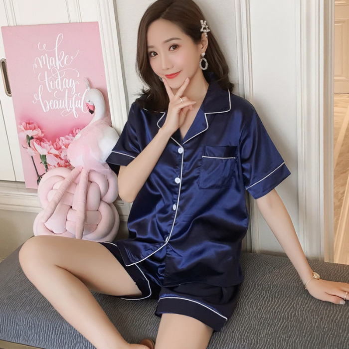 더블 짧은 실크 # 블루