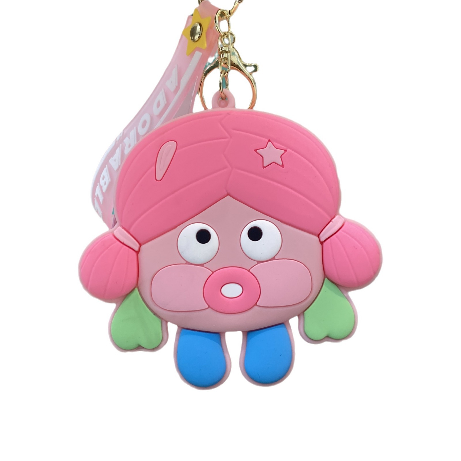 Sanfu fea muñeca moneda monedero llavero pegamento suave lindo colgante extraño chica llavero Accesorios al por mayor