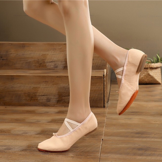 Adult children's low heel wool bottom tendon bottom indoor and outdoor young girl teacher Shoes ballet practice yoga performance cat claw soft