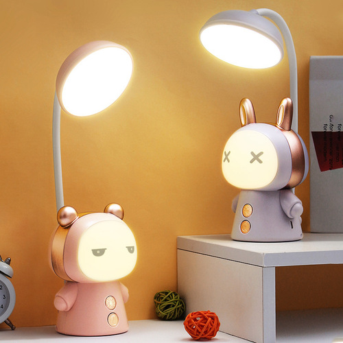 Creative Learning Rechargeable Desk Lamp Cartoon LED Eye Protection Desk Lamp Learning Reading Book Lamp Desk Lamp Night Lamp Wholesale