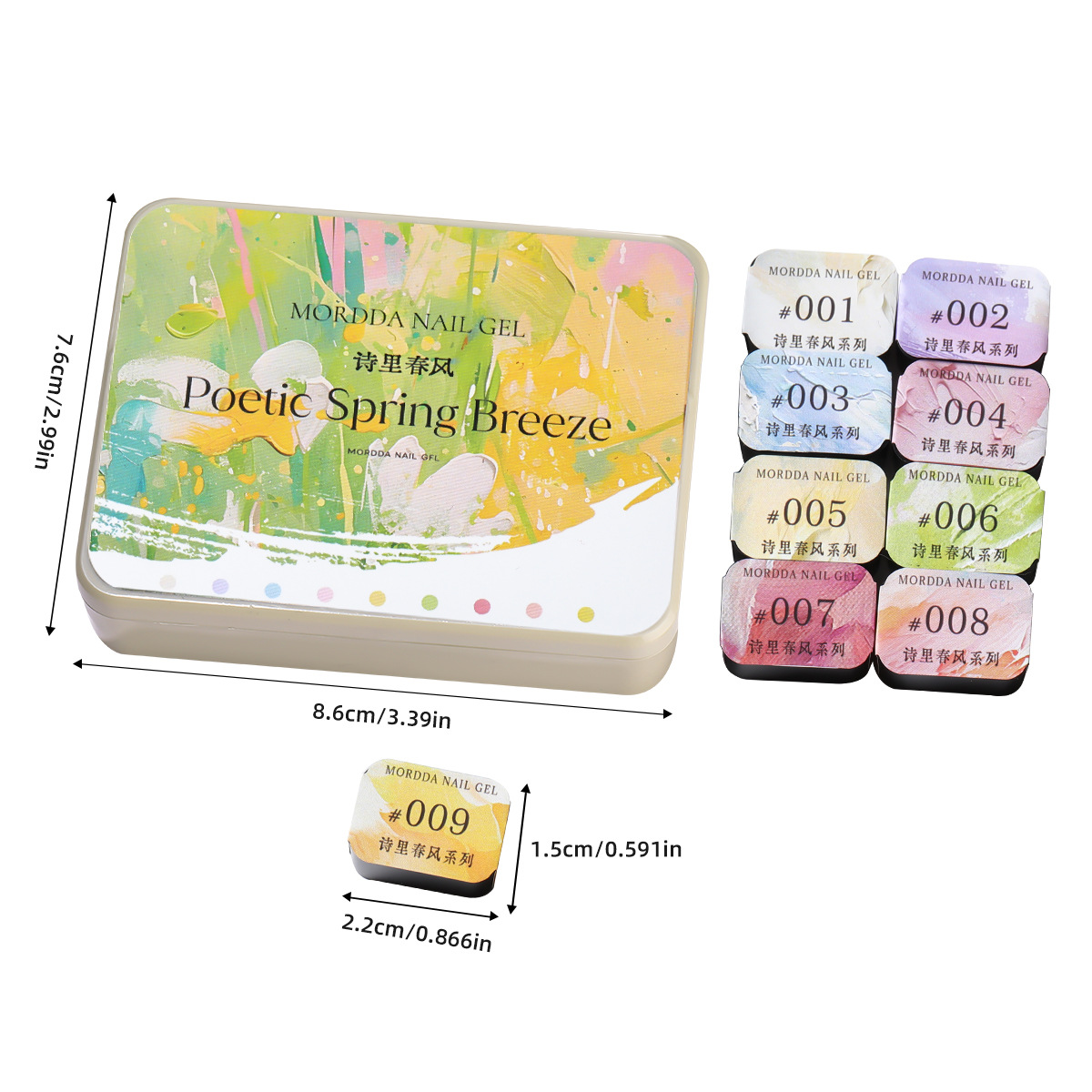 Paleta de Gel de Uñas Sólido de 9 Colores de Secado