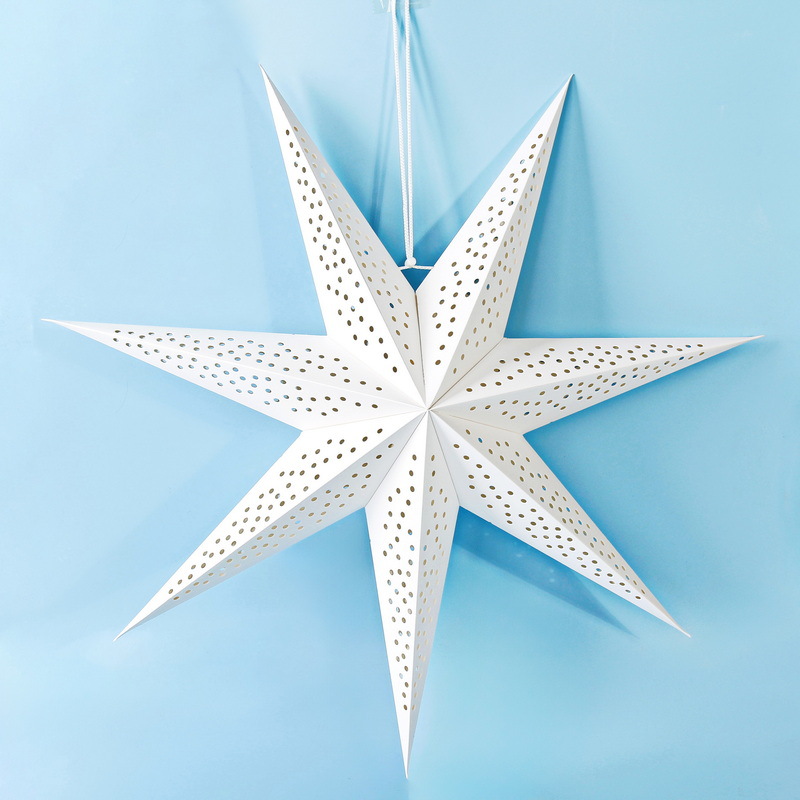 Estrella de siete puntas hueca blanca de 60cm (estilo de lunares huecos)_1