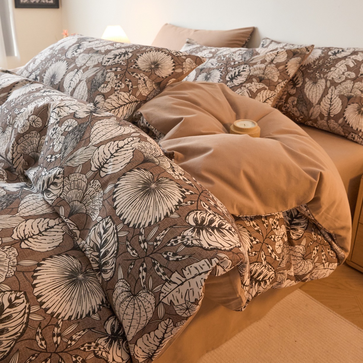 Retro estilo algodón molido cuatro piezas A clase madre-invierno engrosado cuatro piezas 100 sábanas cuatro piezas