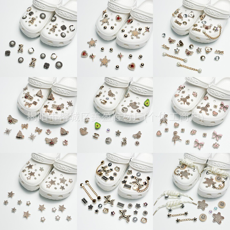 Cartoon Cute Clogs Accessories Shoe Flowers High-End Fashion DIY Detachable Chain Jewelry Accessories Shoe Buckles Cartoon Cute Clogs Accessories Shoe Flowers High-End Fashion DIY Detachable Chain Jewelry Accessories Shoe Buckles