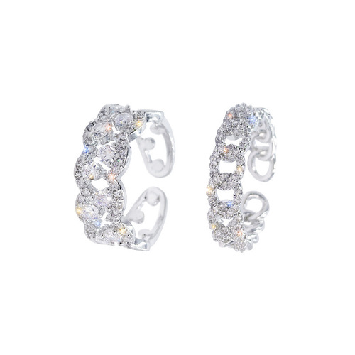 Ring for women, Instagram trendy, cool and indifferent style, high-end, light luxury, niche design, influencer fashion, personalized, sparkling diamond open ring