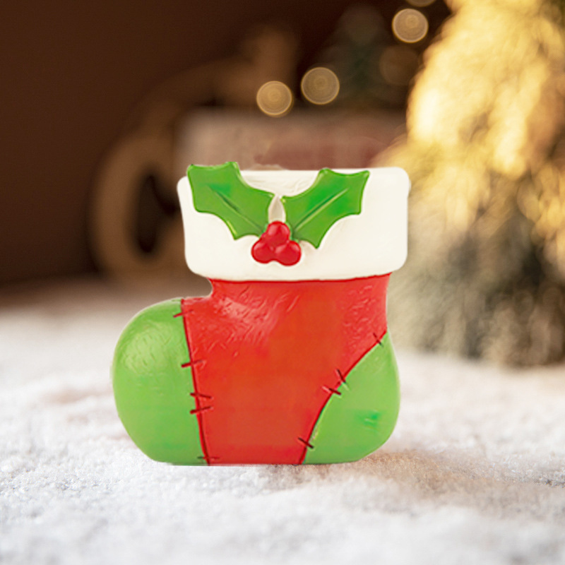  new Christmas resin elderly snowman elk Pancake Man Christmas pendant hanging small ornaments decorations