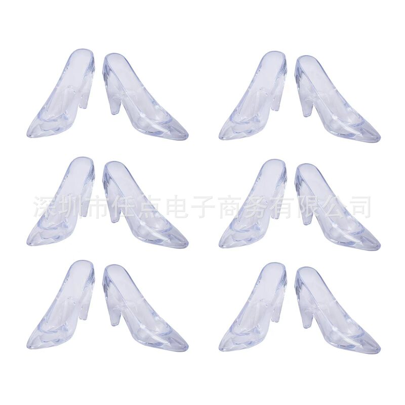 Mini Plastic High Heels Cinderella Princess Slippers Glass High Heels Party Decoration Wedding 3.5 inch