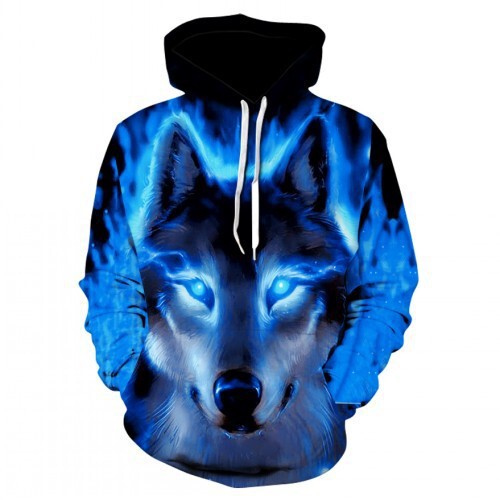 2025 Cross-Border Casual Sweatshirt Animal Wolf 3D Printed Couple Hooded Sweatshirt Sublimation Breathable Lightweight Hoodie