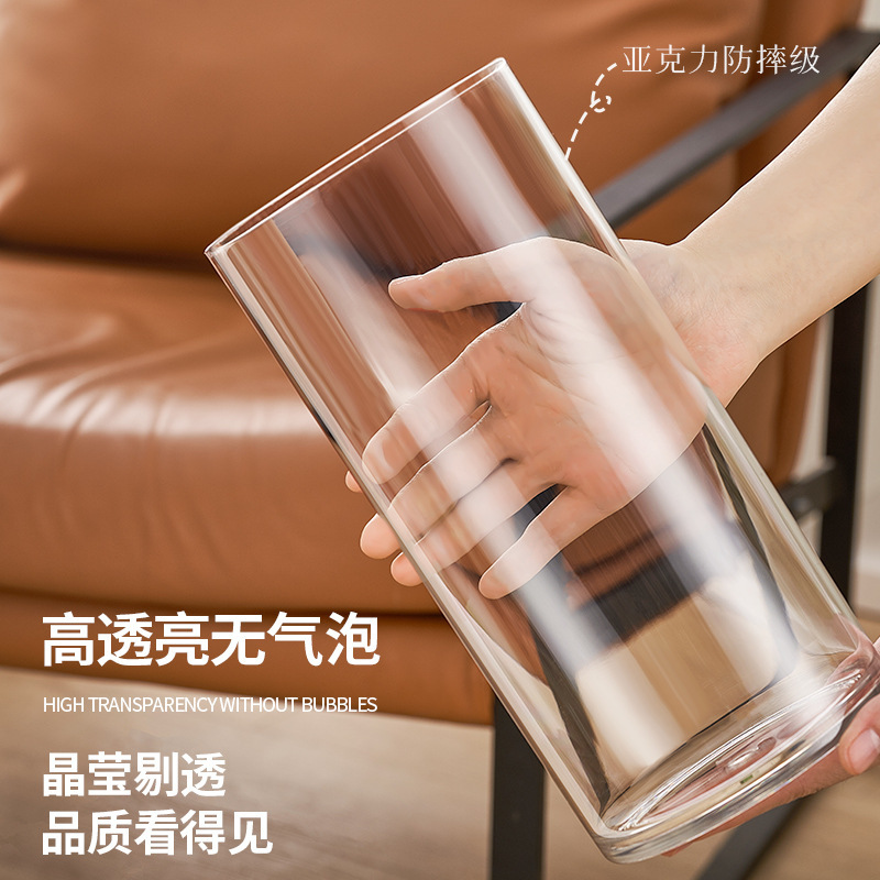 直销花瓶摆件插花亚克力高级感水养水培富贵竹透明防摔塑料大|undefined