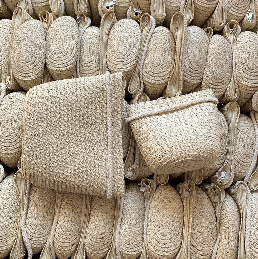 Eco-friendly new European standard cross-border straw woven bag storage bag for girls, summer sun protection, lightweight travel shoulder and crossbody bag