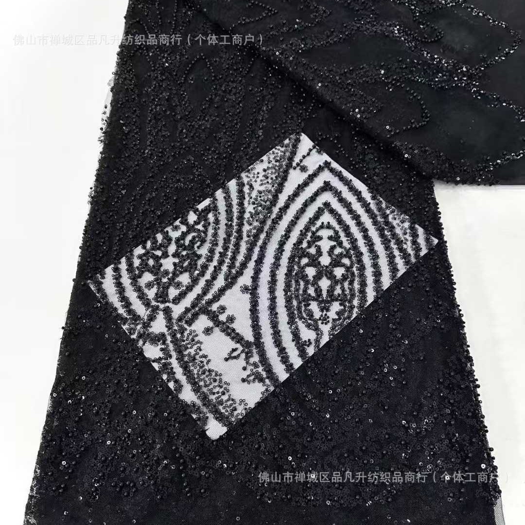 Tubo de perlas bordado bolsas de perlas tela de sequilla Europa y América Gao Ding Fairy vestido de boda vestido de cena vestido de tela image 6