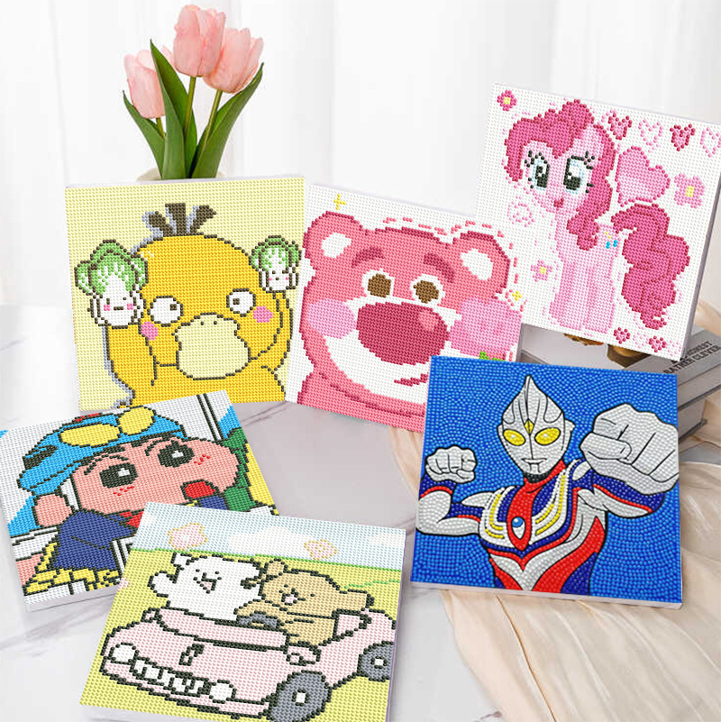 Envío gratis 20 * 20diy pintura de mampostería pintura de diamantes dibujos animados para niños anime pintura decorativa hecha a mano Kuromi con marco