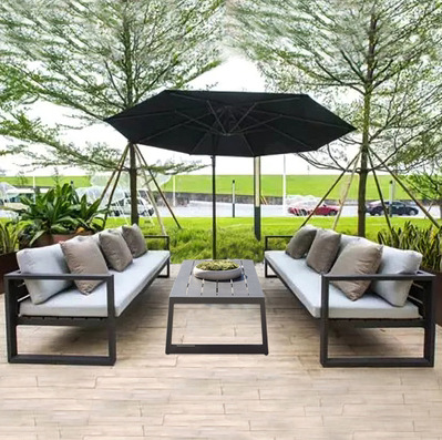 Sofá al aire libre esquina patio al aire libre jardín terraza casa modelo simple silla china impermeable sol muebles de aleación de aluminio