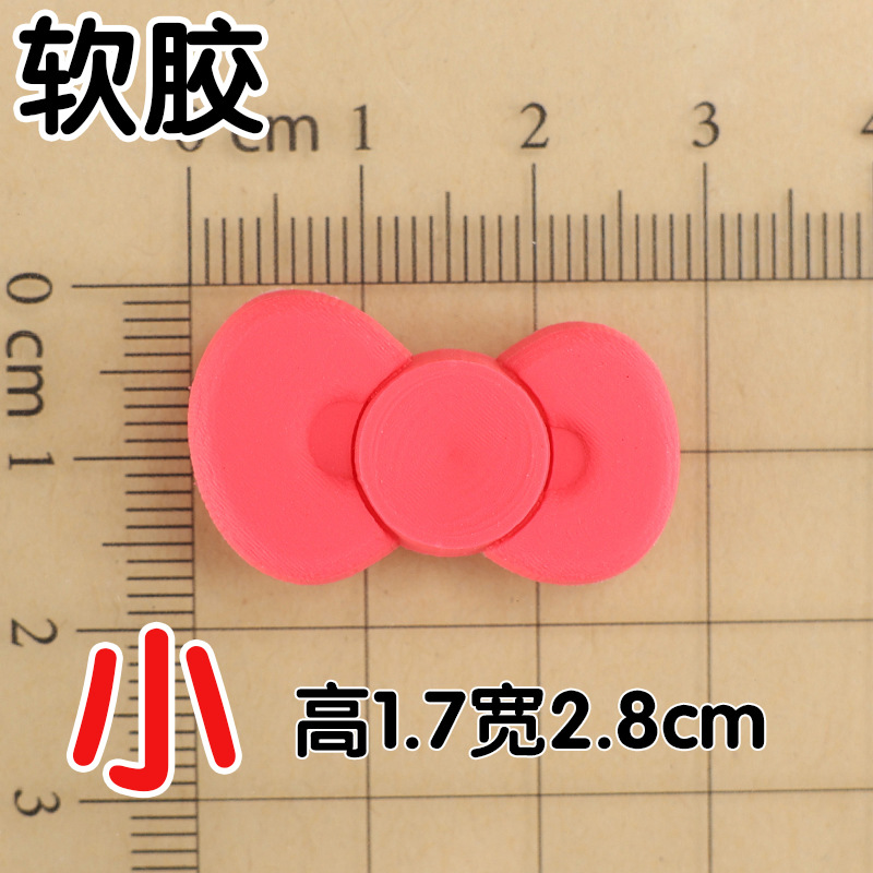 Soft glue: rose red small bow 1.7x2.8cm