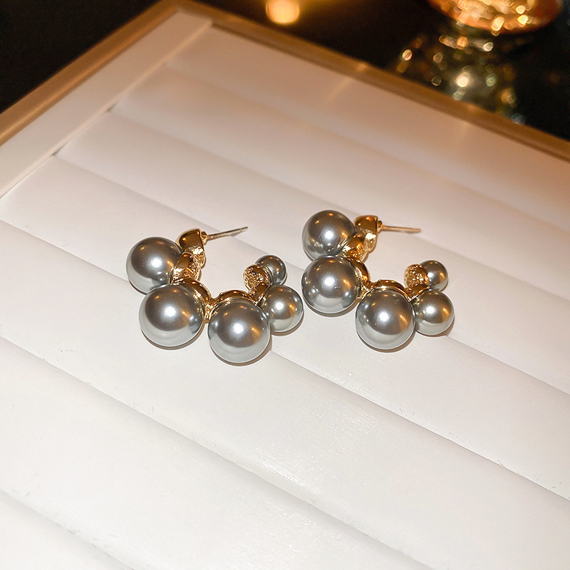 Aguja de plata pendientes de perlas de agua dulce verdadero oro galvanoplastia moda todo partido nicho de lujo de alta calidad pendientes de fábrica al por mayor
