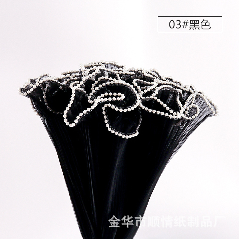 Papel de embalaje para flores con perlas onduladas, unilateral, de malla, para floristería, transfronterizo, al por mayor