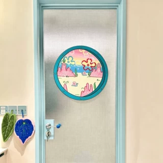 海绵宝宝窗户门贴创意ins风亚克力立体墙贴装饰墙洞遮挡贴遮丑墙