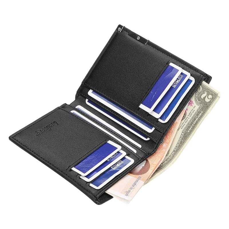 Transfronterizo en stock billetera de hierro corto para hombres billetera coreana ultrafina para hombres jóvenes titular de la tarjeta horizontal de moda al por mayor