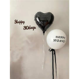 贴三十天满月ins风波气球布置气球一百天布置家里百日字母波装饰