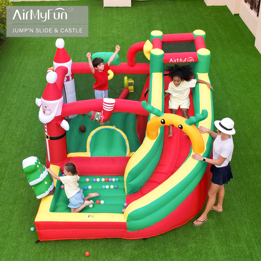 Castillo inflable AMF para el hogar, trampolín inflable pequeño para interiores, tobogán inflable para fiestas infantiles, castillo combinado en stock