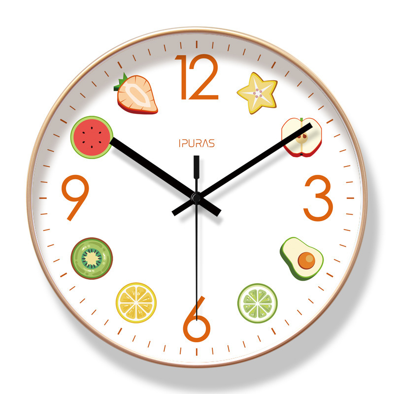 Reloj de pared 6091 para hotel/restaurante/supermercado de frutas, reloj de pared moderno silencioso de barrido de segundos, reloj de cuarzo de larga duración