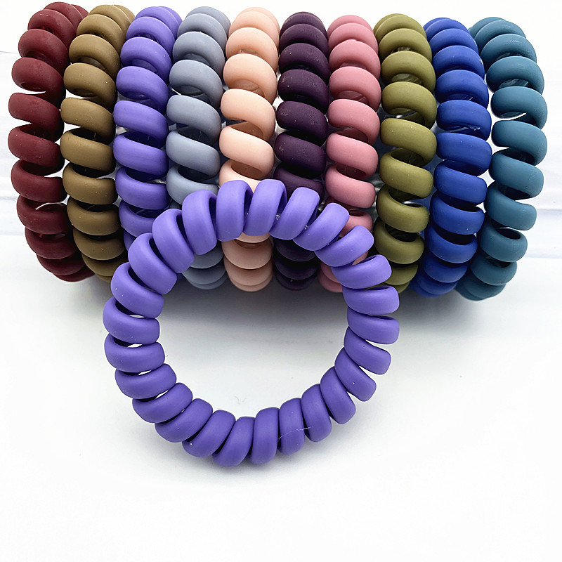 Simple Frosted Telephone Line Hair Ring display picture 5