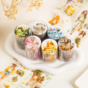 Travel Plan Series Beautiful Day PET Tape Character Hand Account DIY Material Cycle Sticker 6