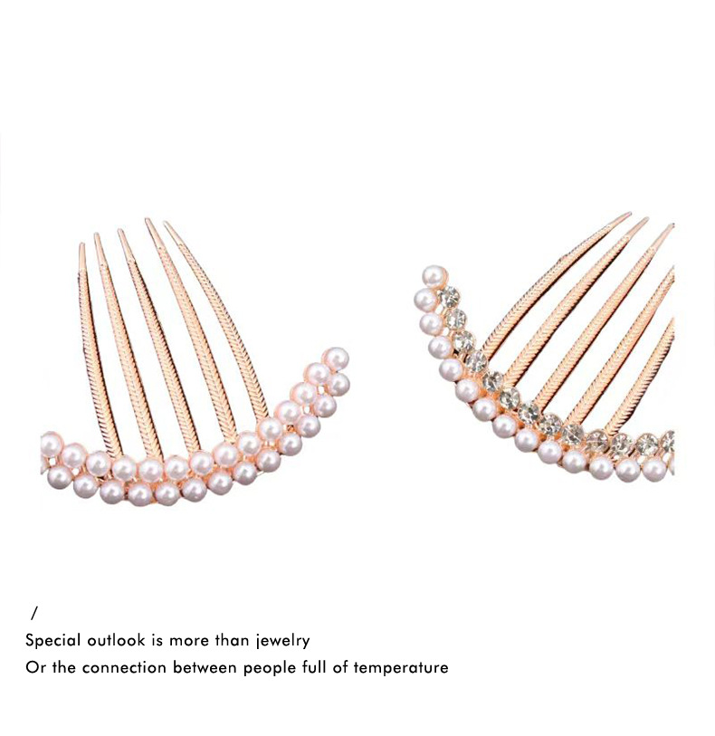 Alloy Material Solid Color Pattern Women's Gender Inlay Design Simple Style, Classic Style Style Women's Simple Style Classic Style Solid Color Alloy Inlay Pearl Hair Combs