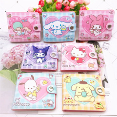Cartoon Plaid Love Pacha Dog PU Wallet Soft Cute Cute Kuromi Student Children's Button Wallet Card Holder