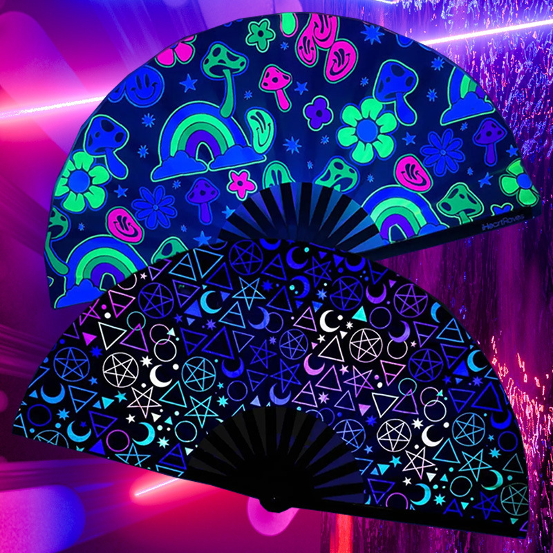 Ventilador nocturno Bungee de fiesta 33cm gran tamaño ventilador plegable ventilador de sonido ventilador kung fu impresión personalizada
