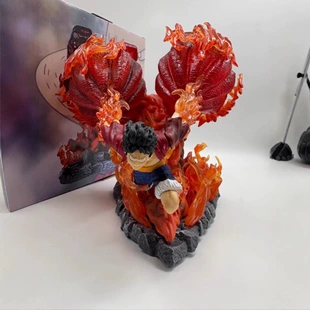Фигурка Ника Луффи с пламенем из One Piece сцена в коробке