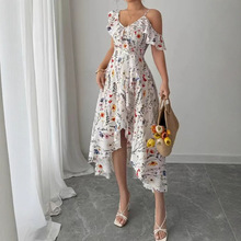 跨境春夏季v领吊带新款连衣裙