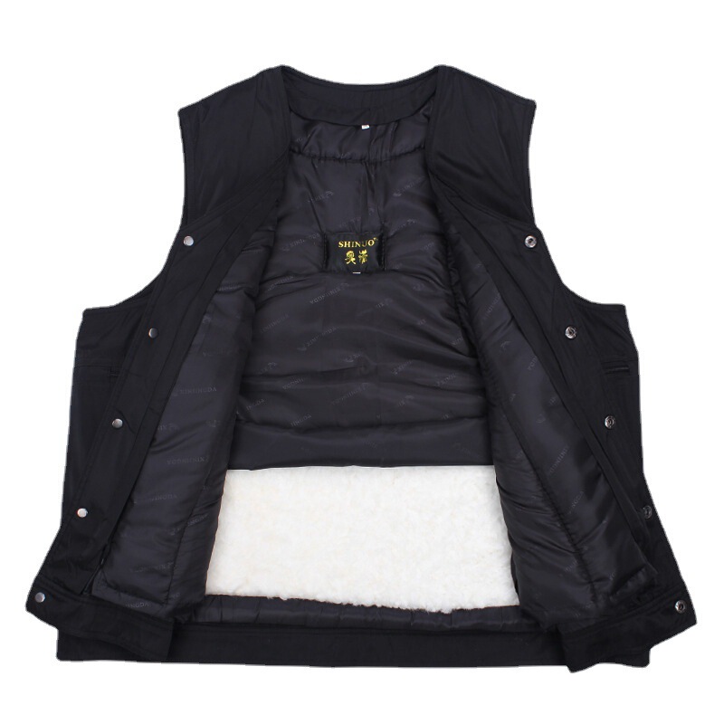 Factory wholesale middle-aged and elderly men's and women's sheepskin vest finished vest fur integrated sheepskin warm cold-proof