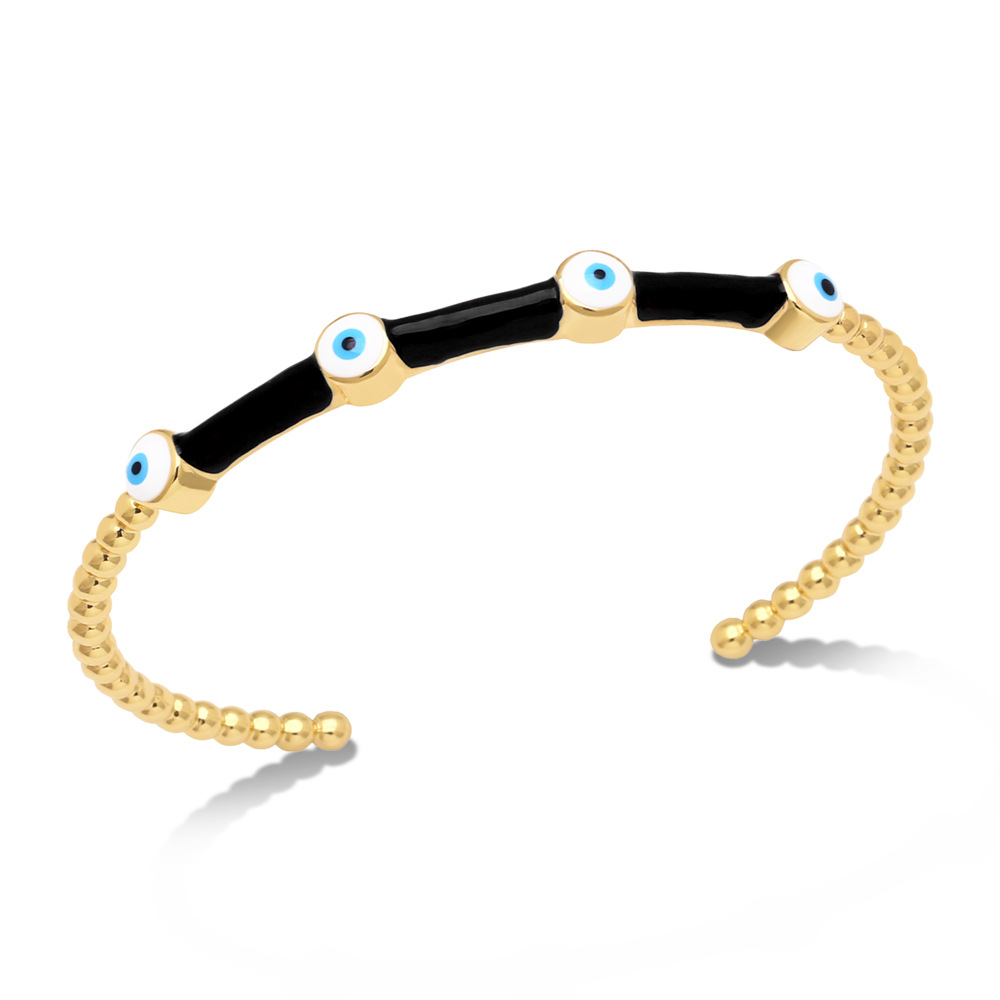 Fashion Eye Copper Bangle Gold Plated Zircon Copper Bracelets