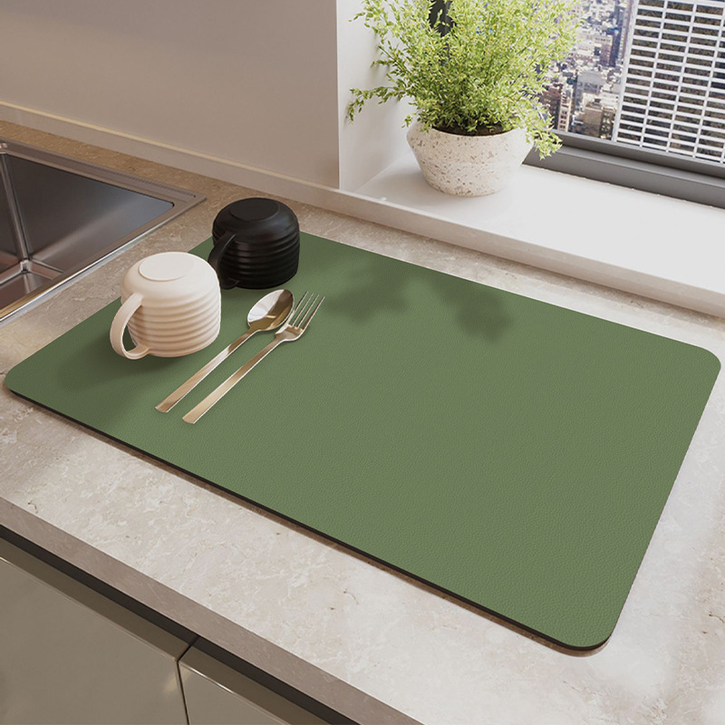 Kitchen countertop absorbent mat bar table cup draining mat bowl dish drying mat bar coffee machine mat wash-free heat insulation mat Kitchen countertop absorbent mat bar table cup draining mat bowl dish drying mat bar coffee machine mat wash-free heat insulation mat