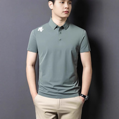 迪家同款品质无痕冰丝速干短袖t恤polo衫男士夏季商务休闲上衣男