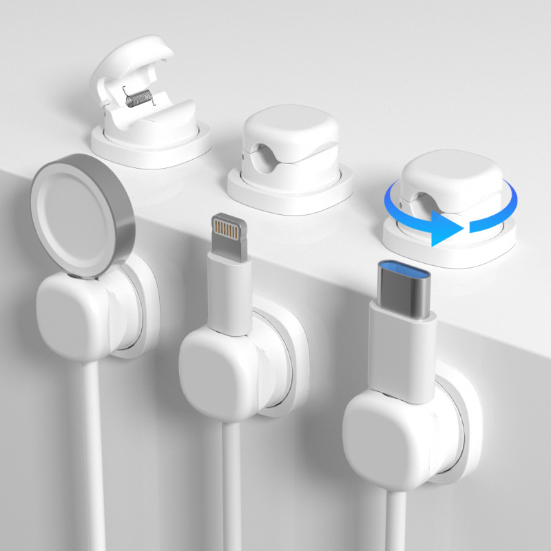 回転可能なケーブルオーガナイザーデスクトップデータケーブル収納と整理ケーブル携帯電話充電ケーブルクリップスプリング固定ケーブルオーガナイザー|undefined
