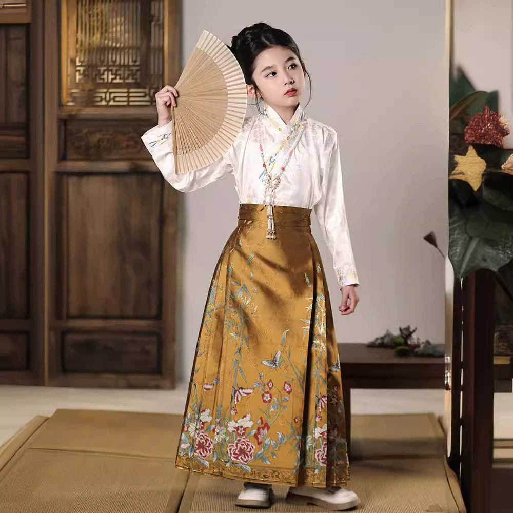 Девушка Hanfu юбка с конским лапшой весной