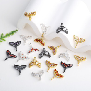 18K����ɫ�~΢��ʯ���~β���L�~β����diy������Ʒ���