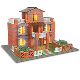 Хижина с глиняной черепицей, вилла для мальчиков и девочек, конструктор дома для раннего возраста, игрушка, DIY