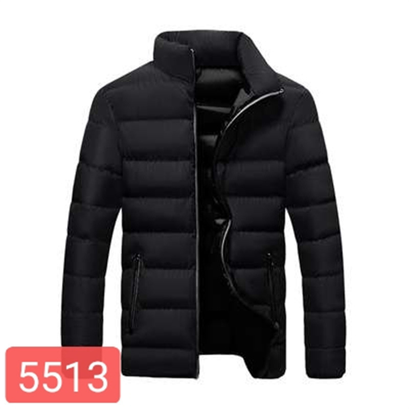 2023 Winter New Men's Cotton Padded Jacket Men's Thickened Solid Color Stand-Up Collar Zipper Cotton-Padded Jacket Coats_voghion.com
