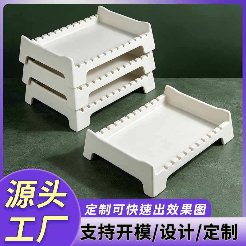 丰美密胺烧烤店餐具牛肉串盘羊肉串盘烧烤托盘长方形烤串盘子商用