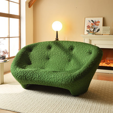 布艺贝壳沙发客厅创意个性时尚休闲公寓美容院休息区网红弧形沙发