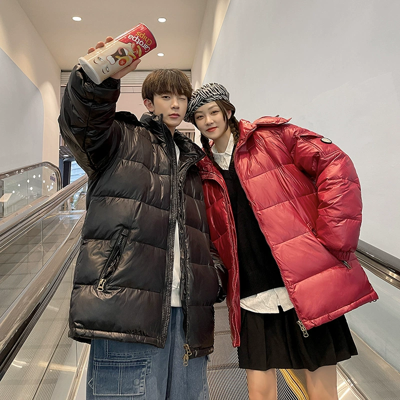 Кросс-бордерная оптовая торговля, новая модель пуховика для пар, утолщенный пуховик для мужчин и женщин, блестящий, теплый, зимний.