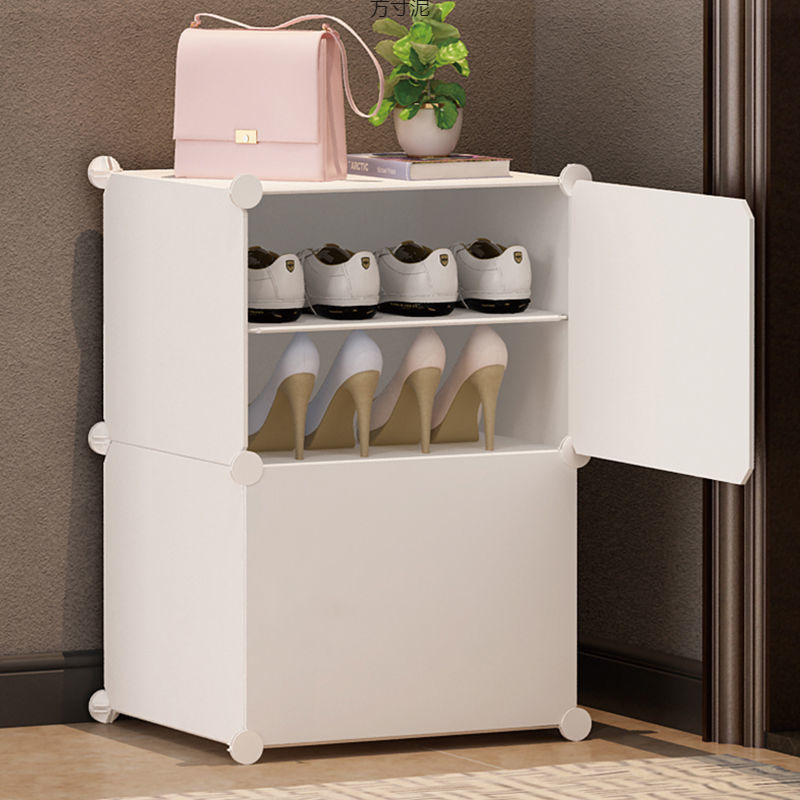 带座位设计塑料鞋架简约现代多层收纳进门靠墙家用鞋柜出租房专用