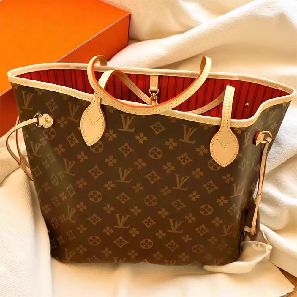 Transfronterizo versión de chip original L neverfull bolsa de compras V2025 nueva bolsa de cuero bolsa de mujer