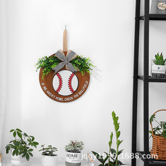 Home Decor Wood Welcome Sign Baseball Blue Ball Soccer Replaceable Sign Front Door Welcome Plaque Wall Hangings
