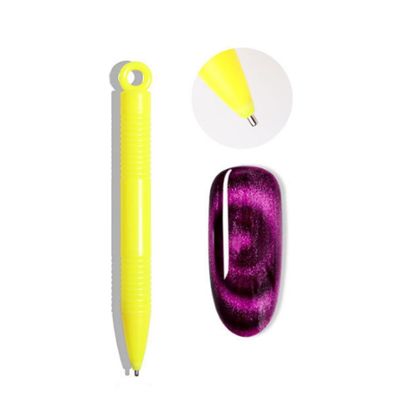 Herramientas de uñas de doble cabeza imán ojo de gato herramientas gato ojo pegamento imán pluma 3D magia gato ojo pegamento fuerte imán